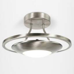 Rackhams Modernistic Semi Flush Eco Friendly LED Ceiling Light Fitting in Satin Nickel - thumbnail 4