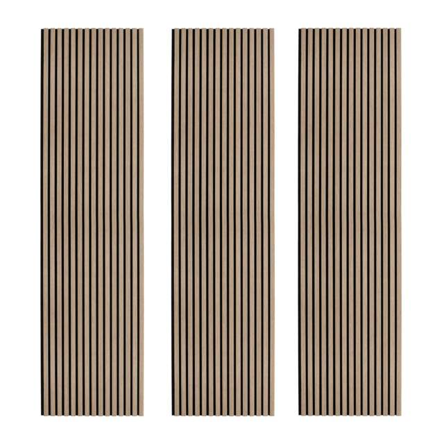 Rackhams Acoustic Slat Wall Panels x 3 - Light Walnut - image 1