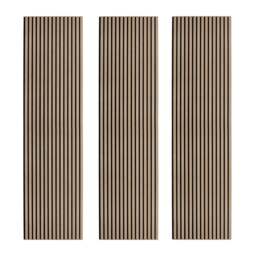 Rackhams Acoustic Slat Wall Panels x 3 - Light Walnut