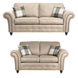 Rackhams Oakland Marble Leather Sofa Suite - thumbnail 4