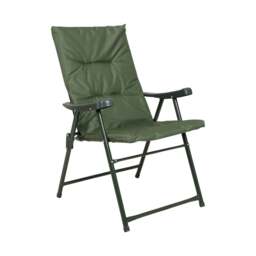 Rackhams Padded Folding Chair - Khaki Green - One Size - thumbnail 1