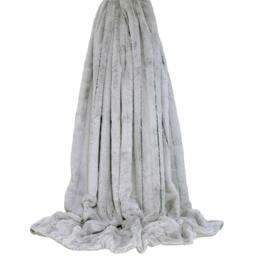 Rackhams Empress Faux Fur Throw - Grey - 140 x 200cm - Grey - 100% Polyester