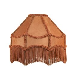 Rackhams Traditional Victorian Empire Lampshade in Mustard Ochre Velvet with Long Tassels