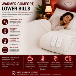 Rackhams King Size Electric Blanket Heated with 3 Heat Settings - Quick Fit Underblanket - Fleece Material Machine Washable - thumbnail 6
