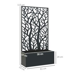 Rackhams Metal Raised Garden Bed with Trellis, Outdoor Elevated Planter Box - thumbnail 5
