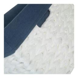 Rackhams White Paper Rope Rectangular Storage Basket with Navy Blue Cotton Lining - Small - thumbnail 4