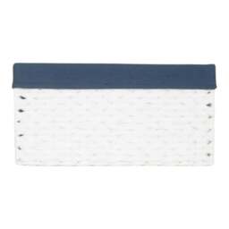Rackhams White Paper Rope Rectangular Storage Basket with Navy Blue Cotton Lining - Small - thumbnail 3
