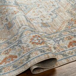 Rackhams Lillian-Washable Brown Blue Traditional Vintage Boho Rug - 120 x 170 cm - thumbnail 4