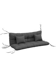 Rackhams Outdoor Back and Seat Cushion with Pillows, NO SWING, Charcoal Grey - thumbnail 2
