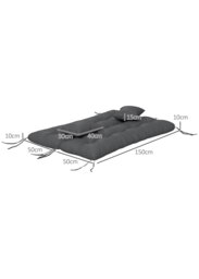 Rackhams Outdoor Back and Seat Cushion with Pillows, NO SWING, Charcoal Grey - thumbnail 4