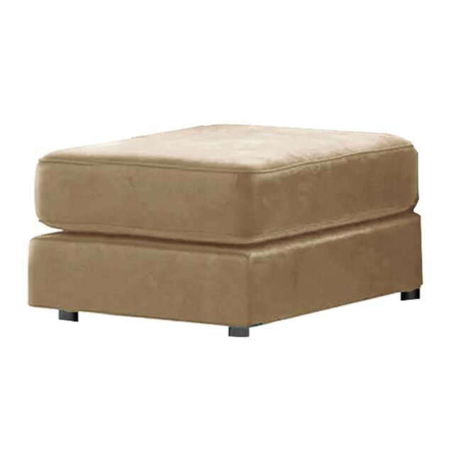 Rackhams Brooklyn Full Foam Plush Velvet Footstool - Beige - image 1