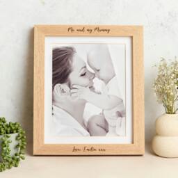 "Rackhams Personalised Solid Oak Picture Frame with Mount - Natural Finish - 10 x 8"" - Personalised"