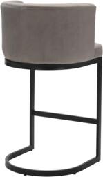Rackhams Velino Velvet Kitchen Bar Stools, Matt Black Cantilever Frame, Seat With Backrest, Breakfast & Home Bar Stool - Grey - thumbnail 3