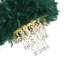 Rackhams Contemporary Green Feather Pendant Light Shade with Transparent Acrylic Droplets - thumbnail 4
