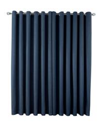 Rackhams Linen Look Blackout Eyelet Curtain - Navy - (117cm x 183cm - 8 Eyelets) - thumbnail 3