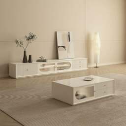 Rackhams Davinia TV Stand, Davinia Living Room Set, White - TV Stand 180*40cm - thumbnail 1