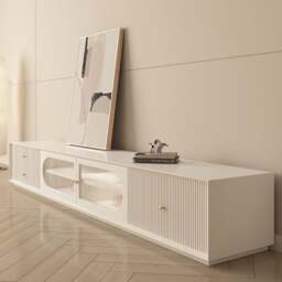 Rackhams Davinia TV Stand, Davinia Living Room Set, White - TV Stand 180*40cm - thumbnail 4