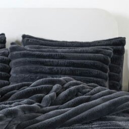 Rackhams Big Cord Teddy Charcoal Duvet Cover Set - Single - thumbnail 2