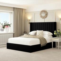 "Rackhams Madison Bed Frame with 54"" Headboard - Single - Black" - thumbnail 1