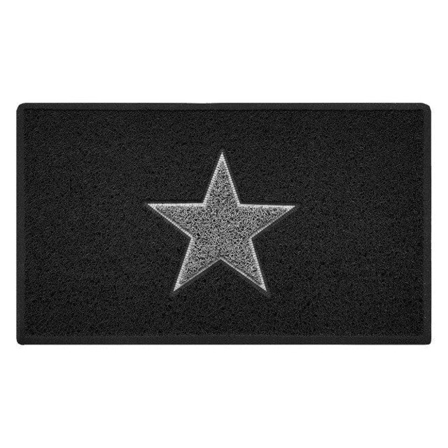 Rackhams Inlay STAR Doormat - Clearance - Black - 75cm x 44cm - image 1