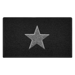 Rackhams Inlay STAR Doormat - Clearance - Black - 75cm x 44cm - thumbnail 1