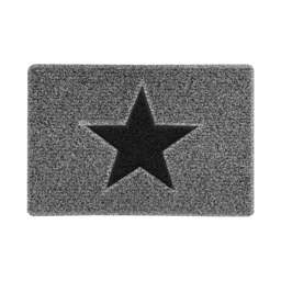 Rackhams Inlay STAR Doormat - Clearance - Black - 75cm x 44cm - thumbnail 4