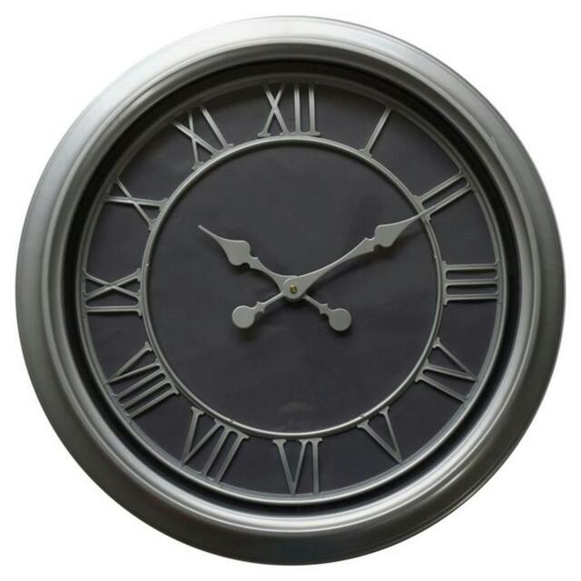 Rackhams Bloomsbury Wall Clock - Silver - One Size - Silver - 100% Mixed - image 1