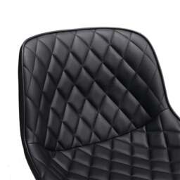 Rackhams Set of 2 Faux Leather Height Adjustable Bar Stool Black - thumbnail 6