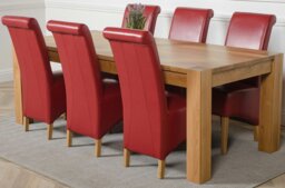 Rackhams Kuba Extra Large Oak Dining Table with Montana Leather Chairs - 8 chairs - Brown - thumbnail 4