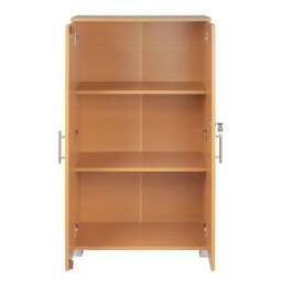 Rackhams Beech wooden Filing cabinet with 2 shelves - 2 Door Lockable Filing Cabinet - Tall wood Office Storage Cupboard Organiser - Black - Wood - 35cm(d)120cm(h)70cm(w) - thumbnail 5