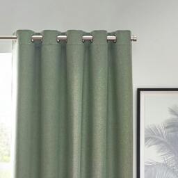 Rackhams Dawn Eyelet Curtains - Eucalyptus - 54in x 66in - Eucalyptus - 100% Polyester - thumbnail 3
