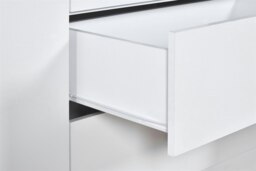 Rackhams Paddington 6 Door 2 Drawer Mirrored Wardrobe - White and Chrome - thumbnail 4