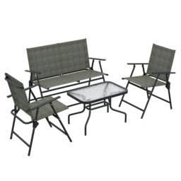 Rackhams Four-Piece Metal Garden Sofa Set - Mixed Brown - thumbnail 1