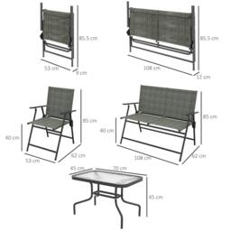Rackhams Four-Piece Metal Garden Sofa Set - Mixed Brown - thumbnail 3