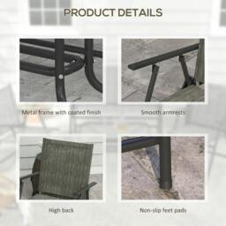 Rackhams Four-Piece Metal Garden Sofa Set - Mixed Brown - thumbnail 6