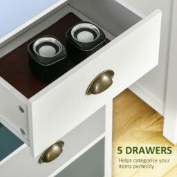 Rackhams Chest of Drawers, 5 Drawer Storage Organizer Unit Bedroom, Blue - thumbnail 6