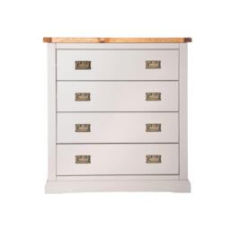 Rackhams Loreo 4 Drawer Chest of Drawers Bras Drop Handle - Light Grey - thumbnail 1