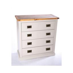Rackhams Loreo 4 Drawer Chest of Drawers Bras Drop Handle - Light Grey - thumbnail 3