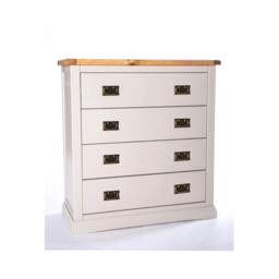 Rackhams Loreo 4 Drawer Chest of Drawers Bras Drop Handle - Light Grey - thumbnail 2
