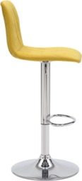 Rackhams Verona Velvet Kitchen Bar Stools, Single, Height Adjustable Gas Lift Stool With Backrest, Breakfast Bar Stool - Mustard Yellow - thumbnail 3