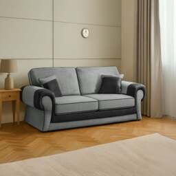 Rackhams Portland Mixed Fabric Cord 2 Seater - Brown and Beige - thumbnail 2