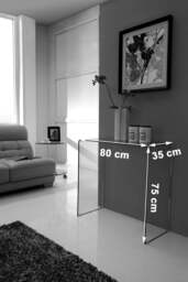 Rackhams Crystal Stylish Curved Glass Hallway Console Table - 80cm - Clear - thumbnail 2