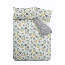 Rackhams Retro Circles Reversible Duvet Cover Set - Ochre - Double - thumbnail 5