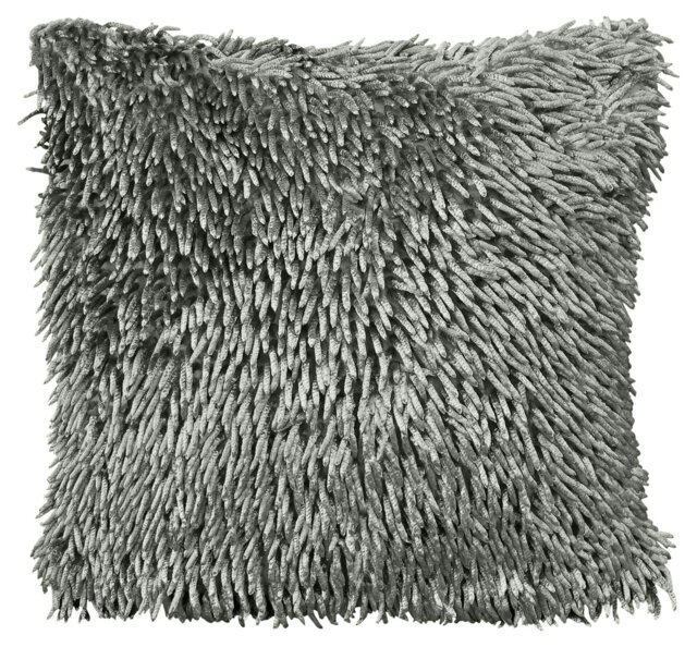 Rackhams Shaggy Chenille Cushion - 43cm x 43cm - Charcoal - image 1