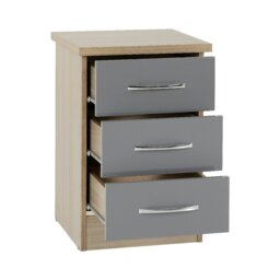 Rackhams Nevada 4 Door Wardrobe 4 Piece Bedroom Set - Grey Gloss and Light Oak - thumbnail 4