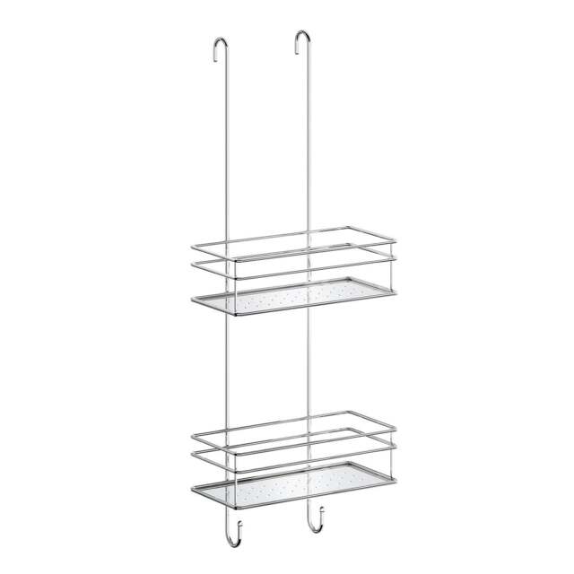 Rackhams Polished Chrome Stainless Steel Double Hanging Shower Basket - image 1
