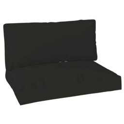 Rackhams 2 Seat Pallet Cushions 20cm Thick Outdoor Seat Pads, Black - Charcoal Grey - Polyester, PP Cotton - 120L x 80W x 20H cm - thumbnail 2