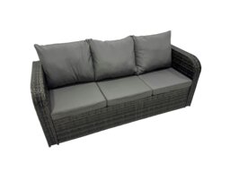 Rackhams Rattan Garden Furniture Dining Set 7 seater Patio Height Adjustable Rising Lifting Table Sofa Set with Side Table Dark Grey Mixed - thumbnail 5