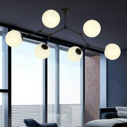 Rackhams SPACE Ceiling lamp  6 x E14 Black with White Shade - thumbnail 4
