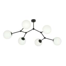 Rackhams SPACE Ceiling lamp  6 x E14 Black with White Shade - thumbnail 2